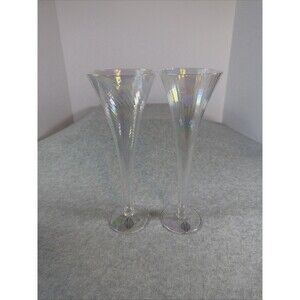 Artland Vertical Optic Hollow Stem Fluted Champagne 10 1/8 "  EUC. Set 2